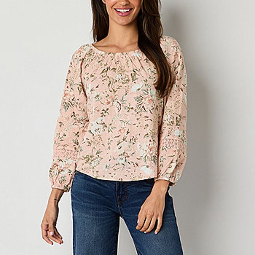 FRYE AND CO. Cotton Blend Peasant Top Blouse Women's Size S Mellow Mauve NWT